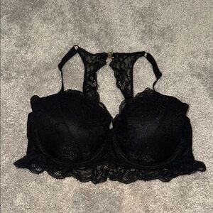 H&M Black Bralette with Adjustable Straps and Delicate Trim